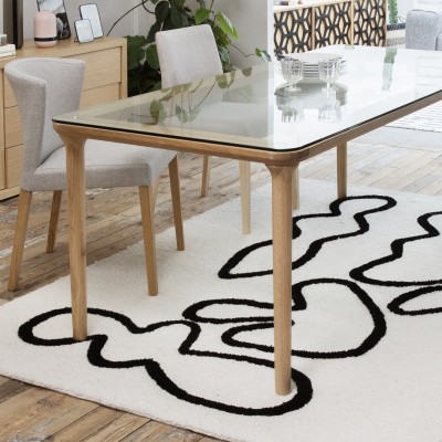 Table Rectangulaire En Verre Et Chêne Design By Habitat Design Studio |  