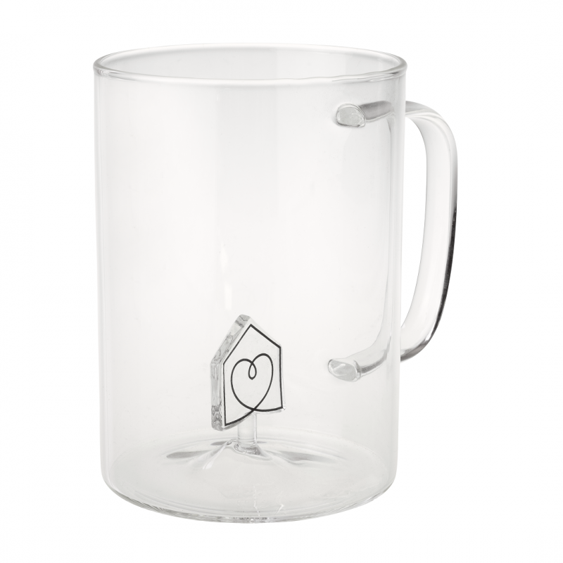 HABITAT glass mug with logo 400ml