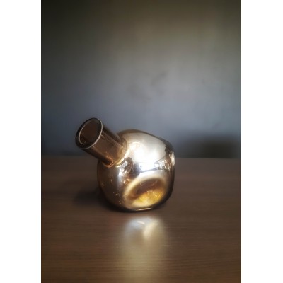 Small brown tilted vase