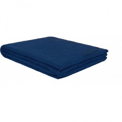 LOU knitted cotton throw blue