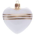 XMAS SIA Tree ornament heart white with gold lines - Image 2