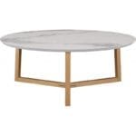 Giulia Χαμηλό Τραπέζι με κεραμική επιφάνεια εφέ μαρμάρου λευκό