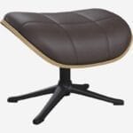 Marc - δερμάτινο υποπόδιο από καρυδιά Savoy - Tonka καφέ - Μαύρο πόδι