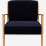 VIKEN Πολυθρόνα δρύινη Velvet Dark Blue