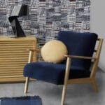 VIKEN Πολυθρόνα δρύινη Velvet Dark Blue - Image 2