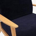 VIKEN Πολυθρόνα δρύινη Velvet Dark Blue - Image 5