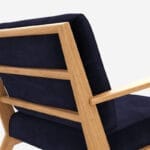 VIKEN Πολυθρόνα δρύινη Velvet Dark Blue - Image 7