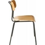 HESTER δρύινο κάθισμα, ατσάλινος σκελετός, ανθρακί - Image 5