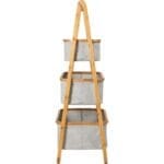 BARNABE shelf with 3 bamboo baskets and gray fabric - Image 3