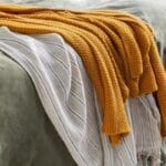 LOU knitted cotton throw 130x170cm mustard - Image 2