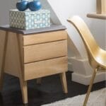 BECKETT office chest of drawers in oak and leather - Image 2