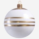 SIA Christmas glass ball 8cm with gold lines - Image 2
