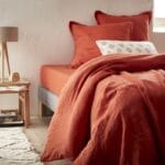 LINEN Linen duvet cover 200x200cm terracotta - Image 2