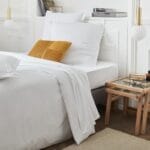 BRIGHT SATEEN Satin cotton duvet cover 200x200cm white - Image 2