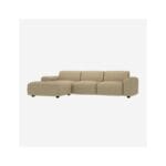 POSADA 3-seater sofa with left corner in Lucca fabric - White mastic - Image 2