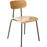 HESTER δρύινο κάθισμα, ατσάλινος σκελετός, ανθρακί