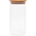 FERM Βάζο από γυαλί και μπαμπού - 10 x 20 cm