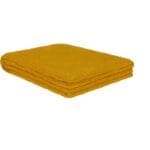 LOU πλεκτό βαμβακερό ριχτάρι 130x170cm μουσταρδί