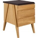 BECKETT συρταριέρα γραφείου σε δρυ και δέρμα