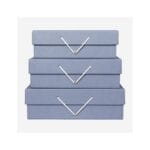 ADA σετ τρία κουτιά αποθήκευσης γραφείου μπλε