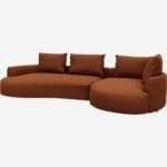 Cagliari - Left corner sofa in Copparo fabric - Rust orange - Image 3
