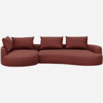 Cagliari – Γωνιακός δεξιός καναπές από ύφασμα Copparo –Rouge Amourette