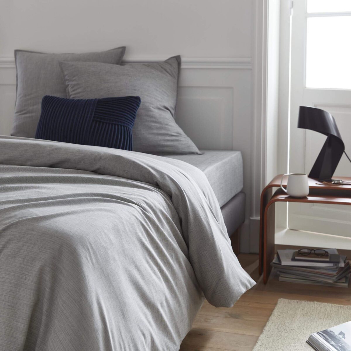 Skye Cotton duvet cover - 220 x 240 cm - Grey - Image 2
