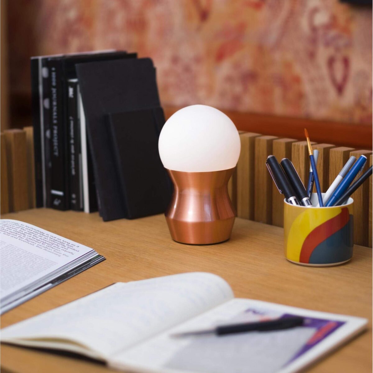 Izmo II Mini table lamp made of glass and metal - 19 cm - Copper - Image 4