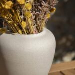 Aurely Stone vase - 21 x 23 cm - Beige - Image 6