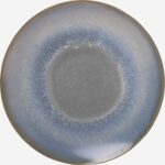 Asta Stoneware dinner plate - 25 cm - Blue and brown