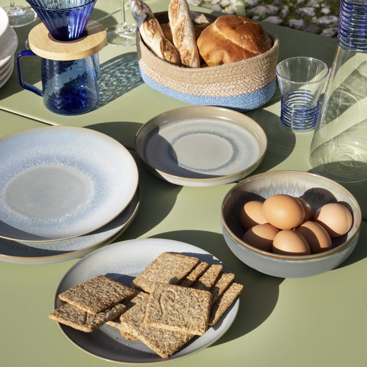 Asta Πιάτο γλυκού stoneware- 22 cm - Μπλε και καφέ - Image 5