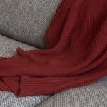 LOU knitted cotton throw burgundy-130x170 - Image 2