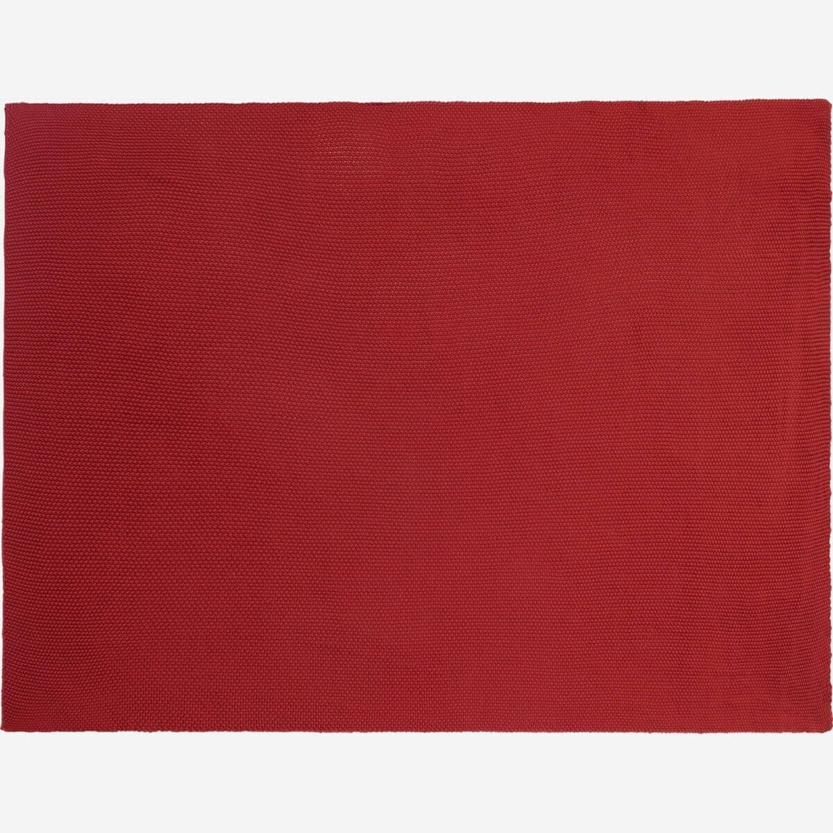 LOU knitted cotton throw burgundy-130x170 - Image 3