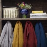 LOU knitted cotton throw burgundy-130x170 - Image 5