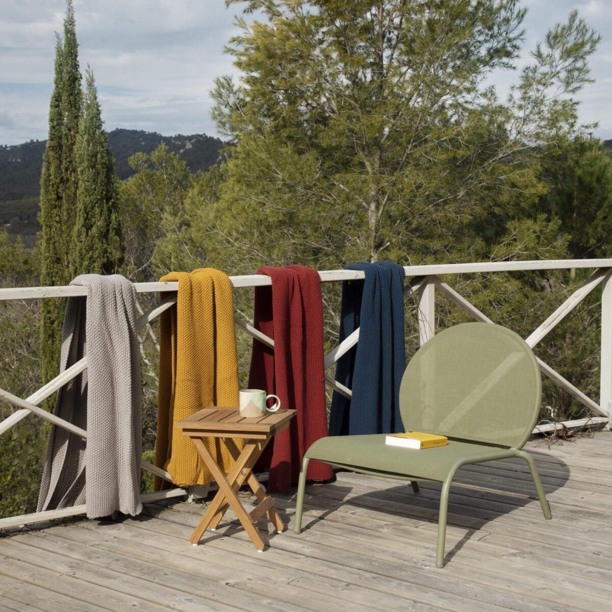 LOU knitted cotton throw burgundy-130x170 - Image 6