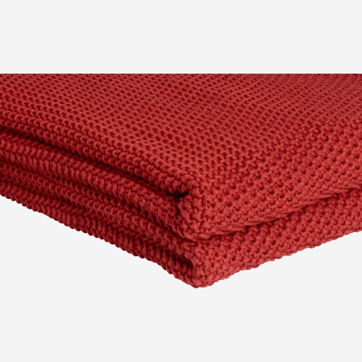 LOU knitted cotton throw burgundy-130x170 - Image 9