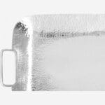 HAMMERED Ορθογώνιος δίσκος ανοξείδωτος - 60 x 28 cm - Ασημί - Image 5