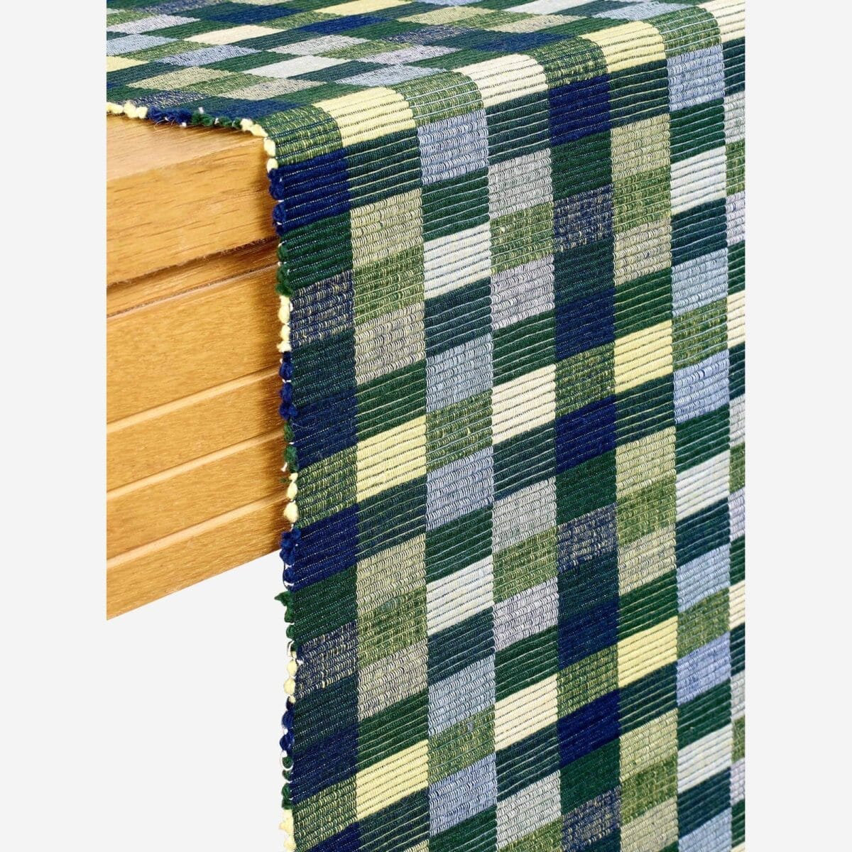 OTMAN Σετ 2 επιτραπέζιων runners - 40 x 140 cm - Πράσινο μπλε μπεζ - Image 3