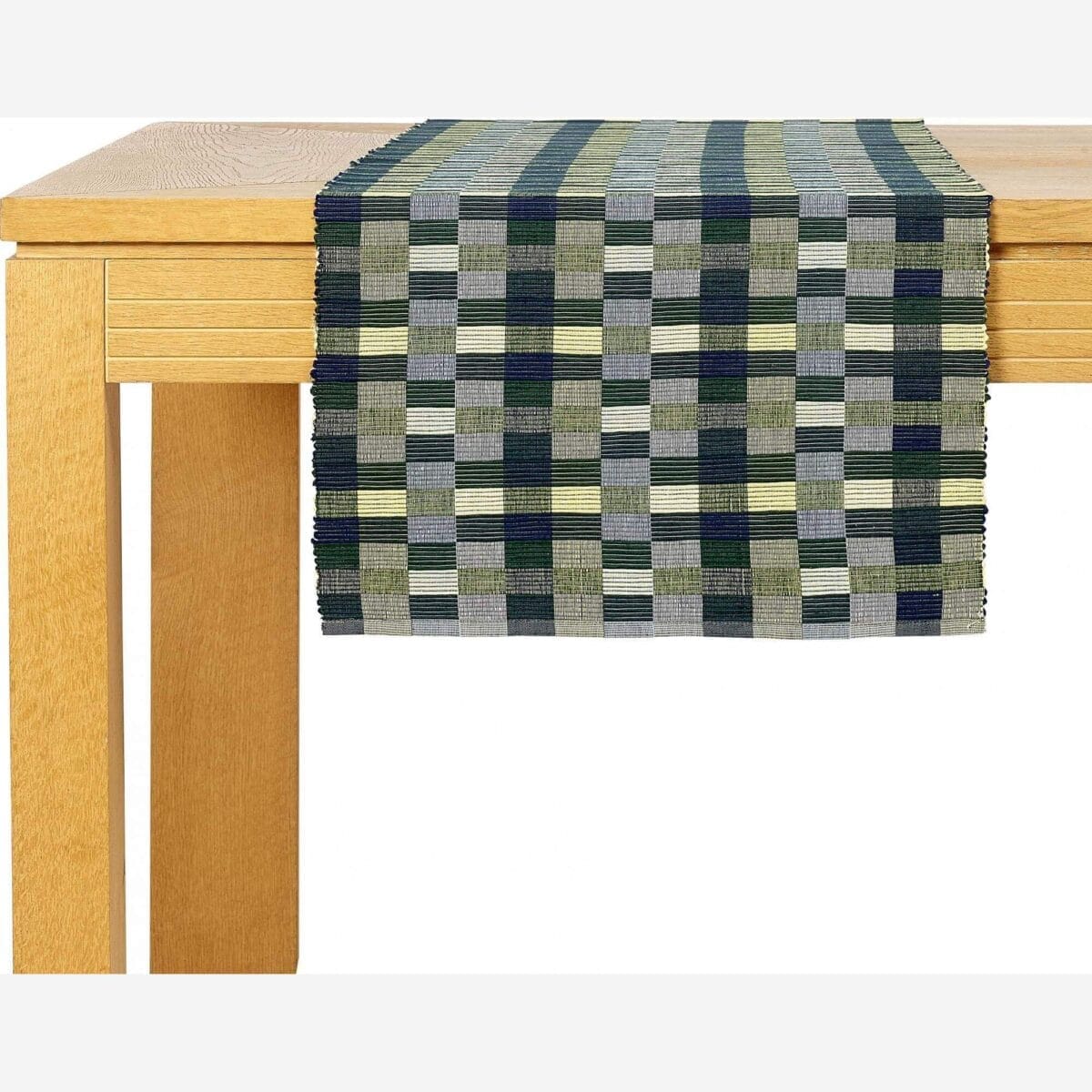 OTMAN Σετ 2 επιτραπέζιων runners - 40 x 140 cm - Πράσινο μπλε μπεζ - Image 4