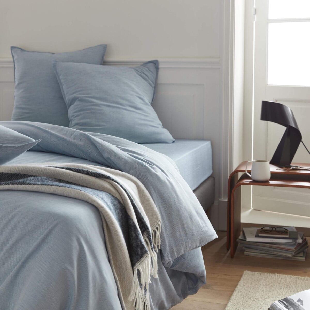 SKYE cotton duvet cover 200x200cm siel - Image 2