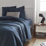 SKYE cotton duvet cover 220x240cm dark blue - Image 3