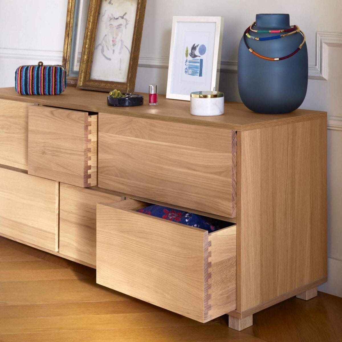 HANITA low chest of drawers natural oak - Image 2
