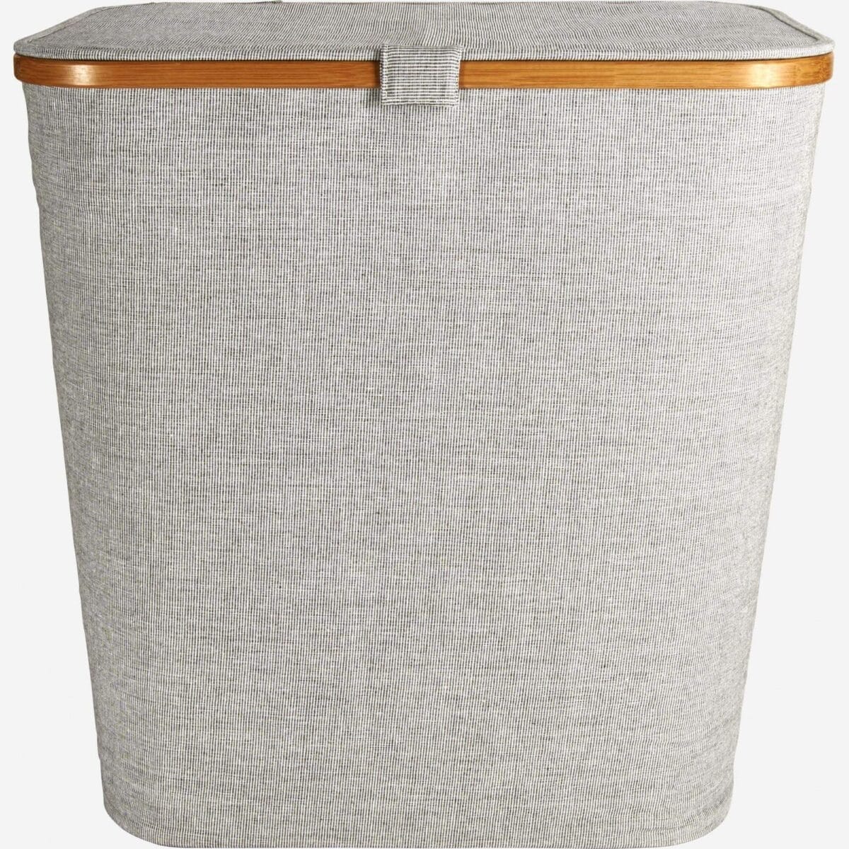 BARNABE μεγάλο καλάθι απλύτων με ύφασμα και μπαμπού γκρί - Image 3