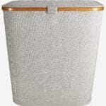 BARNABE μεγάλο καλάθι απλύτων με ύφασμα και μπαμπού γκρί - Image 3