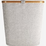 BARNABE μεγάλο καλάθι απλύτων με ύφασμα και μπαμπού γκρί - Image 4