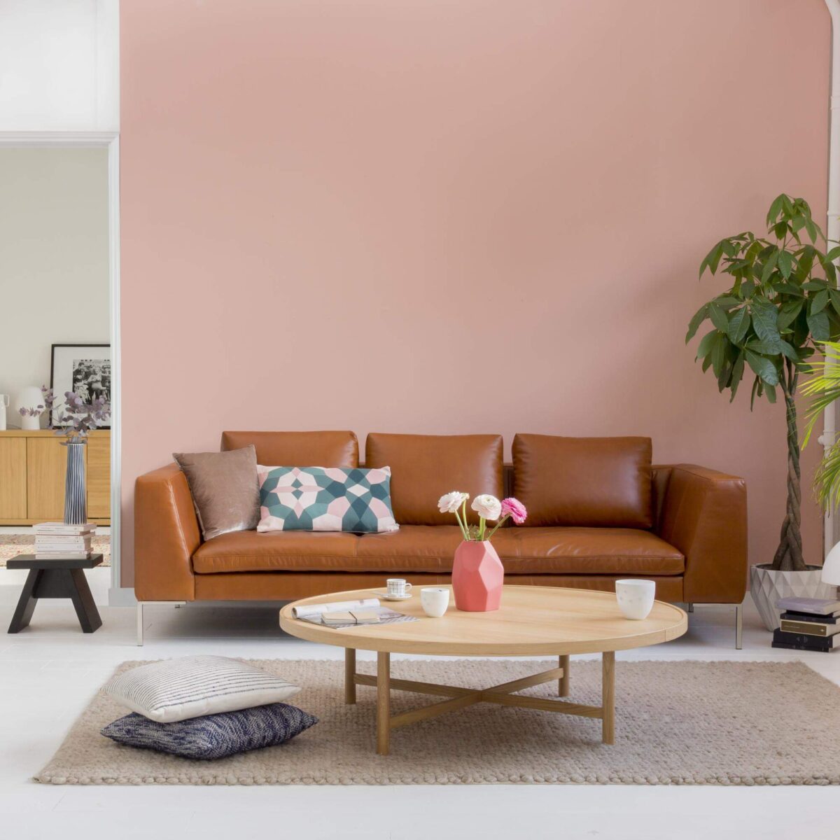 MONTINO three-seater marron leather sofa - Image 13