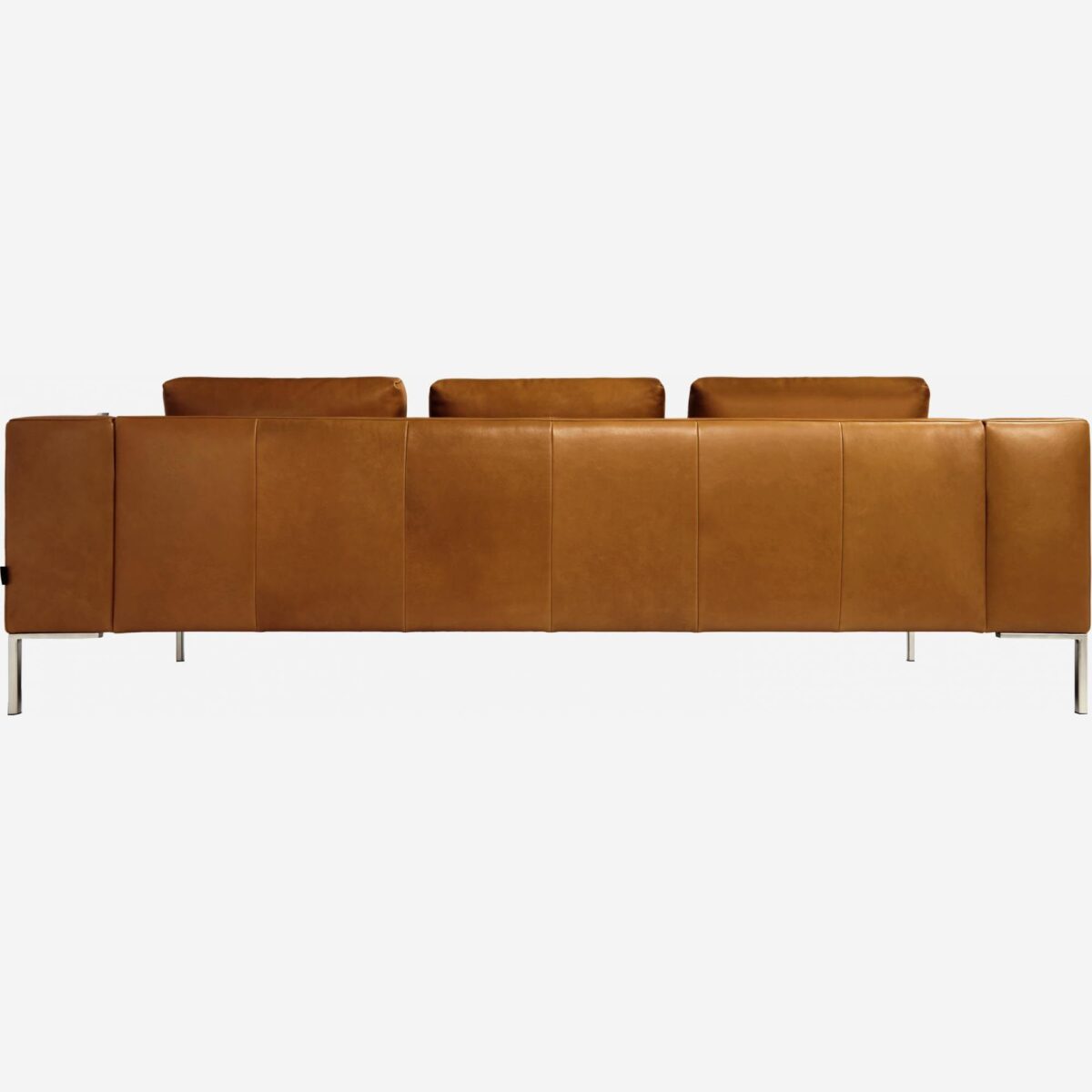 MONTINO three-seater marron leather sofa - Image 5