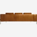MONTINO three-seater marron leather sofa - Image 5
