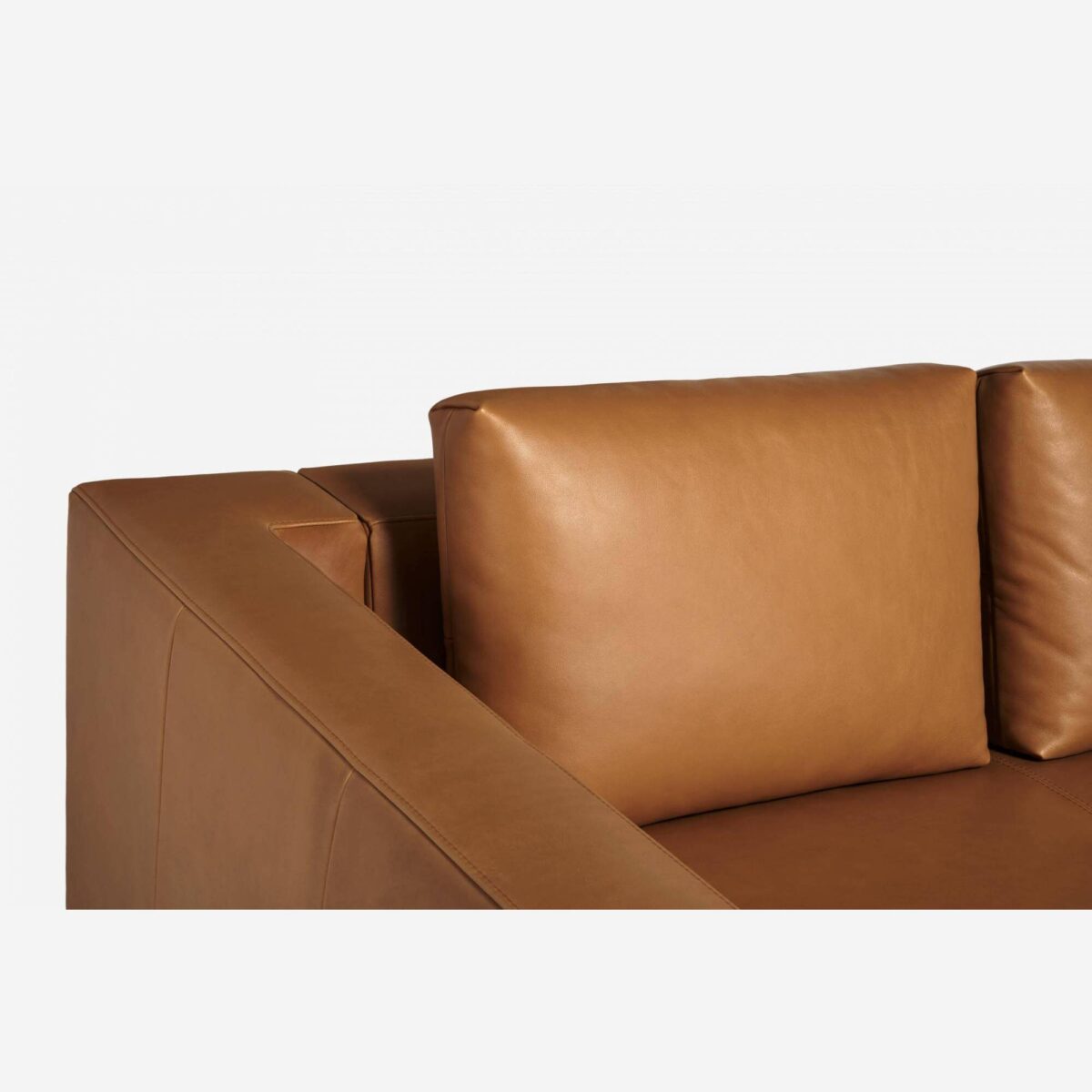 MONTINO three-seater marron leather sofa - Image 7