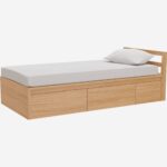 ADAMS II Κρεβάτι δρύινο με αποθηκευτικό χώρο 90x200cm